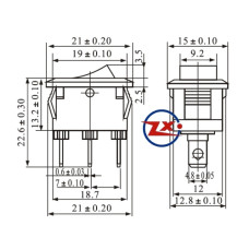 0023-2 – Chave Gangorra KCD1-102 3T 2A/8A 250V Branca com marcação
