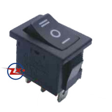 0025 – Chave Gangorra KCD1-103 /B2 3T 6A 250V 3 posições Preta com marcação