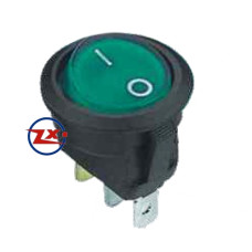 0029-23 – Chave Gangorra KCD1-106A 102N com neon 11 EBA 3T 6A 250V verde com marcação