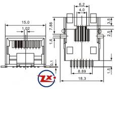 YH-20 8P8C - CONECTOR JACK SMD